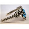 Image 3 : Navajo Sterling Turquoise Sleeve Cuff Bracelet