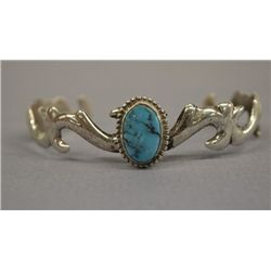 Navajo Sterling Turquoise Bracelet - M. Thomas Jr.