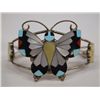 Image 1 : Zuni Stone-Stone Inlay Sterling Bracelet - Dishta