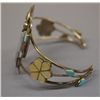 Image 2 : Zuni Stone-Stone Inlay Sterling Bracelet - Dishta