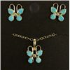 Image 1 : Navajo Sterling Turquoise Butterfly Necklace Set