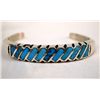Image 1 : Zuni Sterling Channel Inlay Turquoise Bracelet
