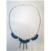 Image 2 : Zuni Silver Turquoise Necklace & Earrings - Laweka