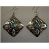 Image 1 : Navajo Sterling Turquoise Earrings - J. Blackgoat