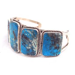 Navajo Sterling Turquoise Bracelet - Milton Lee