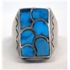 Image 1 : Navajo Sterling Turquoise Inlay Ring - Begay