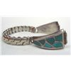 Image 1 : Navajo Sterling Turquoise Channel Inlay Watch Tips
