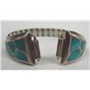 Image 2 : Navajo Sterling Turquoise Channel Inlay Watch Tips