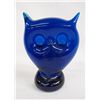 Image 1 : Hand-Blown Blue Glass Owl-Mid Century