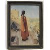 Image 1 : Vintage Framed Print Indian Maiden Pueblo Scene