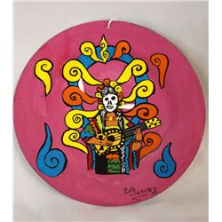 Day of the Dead Wood Plate by V. Sanchez
