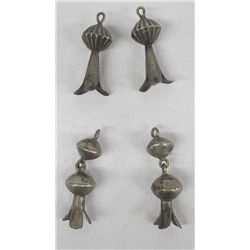 Vintage Sterling Silver Squash Blossom Earrings