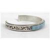 Image 4 : Navajo Sterling Turquoise Channel Inlay Bracelet