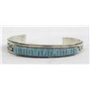 Image 5 : Navajo Sterling Turquoise Channel Inlay Bracelet