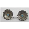 Image 1 : Vintage Navajo Pawn Earrings, Sterling & Turquoise