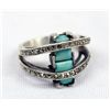 Image 1 : Zuni Sterling Silver Turquoise & Marquisite Ring