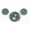 Image 1 : Vintage Navajo Turquoise & Silver Earrings & Pin