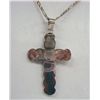 Image 2 : Navajo Sterling Turquoise Cross Pendant - C Yazzie