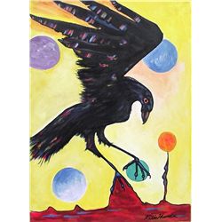 Acrylic Painting Raven - Kills Thunder