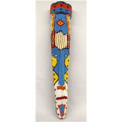 Hand Beaded Carved Wood Mask - Kills Thunder