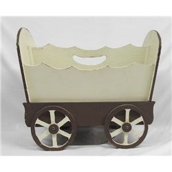 Wooden Conestoga Wagon Shape Magazine Rack