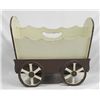 Image 1 : Wooden Conestoga Wagon Shape Magazine Rack