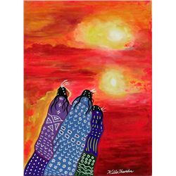 Acrylic Painting Atomic Sunset - Kills Thunder