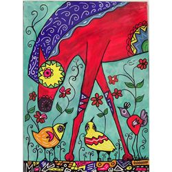 Acrylic Painting My Red Pony - Kills Thunder