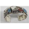 Image 1 : Navajo Sterling Turquoise Coral Claw Bracelet