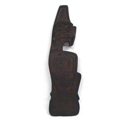 Northwest Carved Wooden Totem Placque