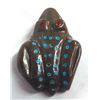 Image 2 : Zuni Carved Frog With Turquoise Inlay
