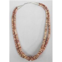 Double Strand Coral Disc Necklace