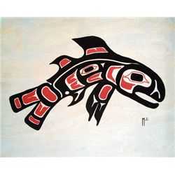 Northwest Coast Original Painted Salmon- Mili