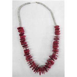 Southwestern Heishi & Dyed Coral Necklace