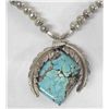 Image 1 : Navajo Sterling Turquoise Pendant Necklace