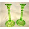 Image 1 : Cambridge Vaseline Glass Candlesticks