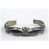 Image 1 : Navajo Pawn Sterling Silver Sandcast Bracelet