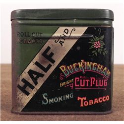 1900 TIN FROM "HALF AND" BUCKINGHAM CUT PLUG SMOKING