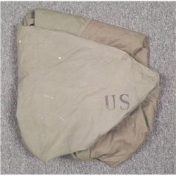 WWII LARGE US RAIN GEAR/TENT-HAS LARGE "US" IN CENTER0M