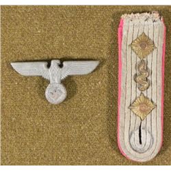 ORIGINAL NAZI MEDICAL OFFICERS SHOULDER BOARD & CAP