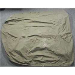 WWII U.S. ARMY PUP TENT-OD CANVAS WITH ROPE LOOPS AND G