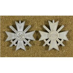 2 ORIGINAL WAR MERIT NAZI CROSSES W/SWORDS -UNFINISHED