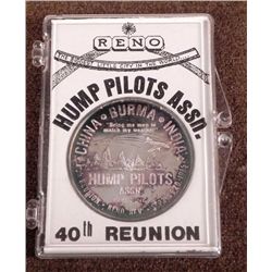 ORIG WWII CBI HUMP PILOTS .999 SILVER 40TH REUNION COIN