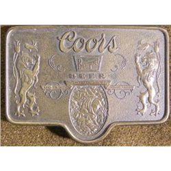 VINTAGE COORS BEER BRASS BUCKLE