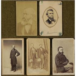 5 Antique CDV Photographs Men w/ Beards & Moustaches