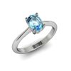 Genuine 0.40 ctw Aqua Marine Ring 14k W/Y Gold