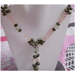 Natural 318.35ct Pink Topaz/White Topaz Necklace .925 S