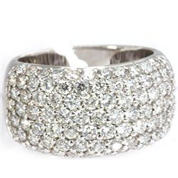 Genuine 2.61 ctw Pave Anniversary Diamond Ring 18kt