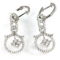 Genuine  0.87 ctw Diamond Earring 18KT White Gold