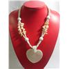 Image 1 : 395CTW PHILIPPINE CAPIZ HEART PENDANT BEADED NECKLACE 2